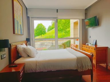 Habitación 103 Individual/ Single Habitación luminosa con cama doble, ventana grande y vistas al jardín. Mobiliario elegante.